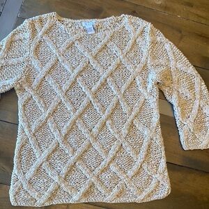 Sorbe ivory knit pullover long sleeve sweater size M